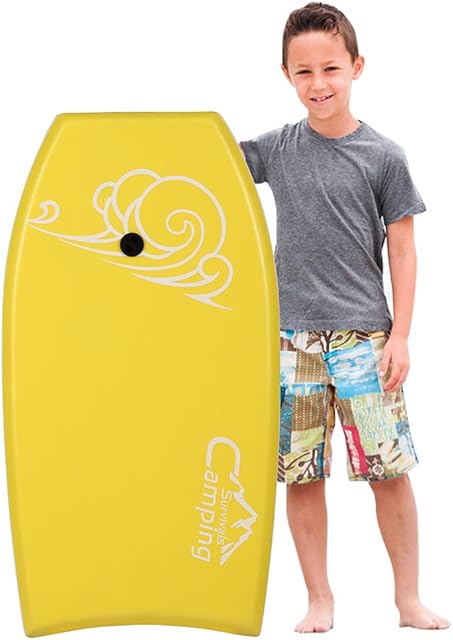 41" Bodyboard with Leash, HDPE Slick and Crescent Tail, XPE Board for Adults Youth Kids