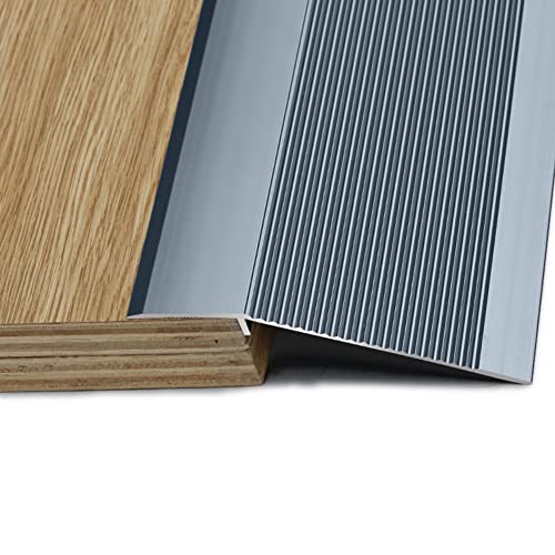 PALHERU Barre De Seuil, Différences De Niveau De Maison en Alliage D'aluminium Épaissi Transition De Sol Décorative/Bandes De Transition De Seuil De Sol en Bois À Carrelage,Dark Grey,Length 90cm Cover