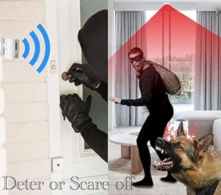 Loud Barking Dog Alarm, Motion Activated Dog Barking Alarm, IP43 Waterproof Barking Dog Motion Sensor for Warehouse Yard Office Mall Garage Home Security, Detects 23FT