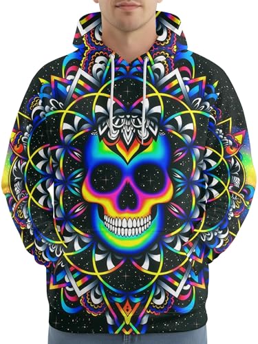 Image of PAGYMO Graphic Hoodies for Men Funny Novelty Pullover Hooded Sweatshirt | Funny 3D print, cool novelty design, colorful pattern, mens graphic pullover hoodie, sarcastic style, funky winter fashion
