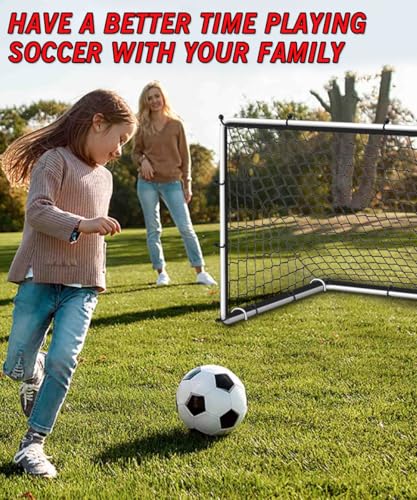 Queension Kids Soccer Goals for Backyard, 4x3 ft Pop Up Soccer Goal for Toddler Ages 3-5,8-12, Football Net Training Equipment with Carry Bag for Youth Outdoor Sports Games, White