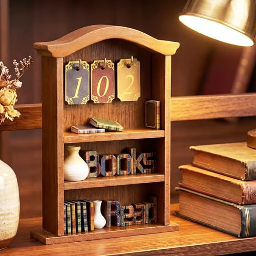 YooNotee Books Read This Year Counter Reading Tracker Sign for Home Reading Tracker Sign Book Lovers Bookworm Gift for Librarian Reader Teacher Women Bookshelf Accessories Book Lover Gifts