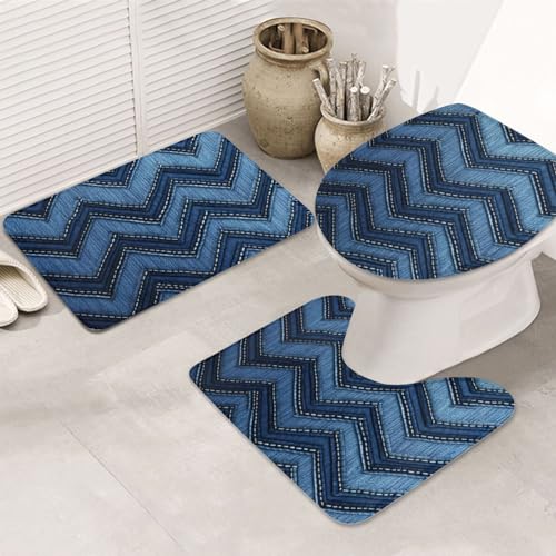 Tapis de bain antidérapant lot de 3 en microfibre absorbante