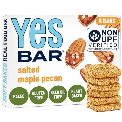 YES Nut Bars - Salted Maple Pecan - Soft Chewy Healthy Snack Bars Made with Organic Maple Syrup – Vegan, Paleo, Gluten Free, No Refined Sugar, Dairy Free, Plant Based Protein, Low Sugar - 6 Count