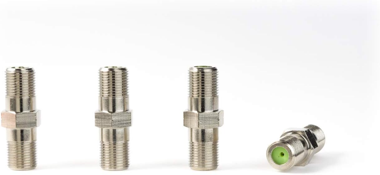 PCT-F81G F81 RG6 Coaxial Dual Female Splice Adapter Coupler - 6pcs