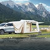 Inflatable SUV Tent for Camping, 2-in-1 Blow Up Vehicle Tent with Pump, 4-6 Person Easy Setup Luxury Glamping Tent, Waterproof 4-Season Car Tent for SUV, Minivan, Hatchback, 9.8'x8.2'x6.9'