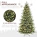 Hykolity 9 ft Prelit Artificial Christmas Tree with 5149 PE&PVC Branch Tips, 600 Warm White LED Lights, Easy Assembly with Metal Stand and Hinged Branches