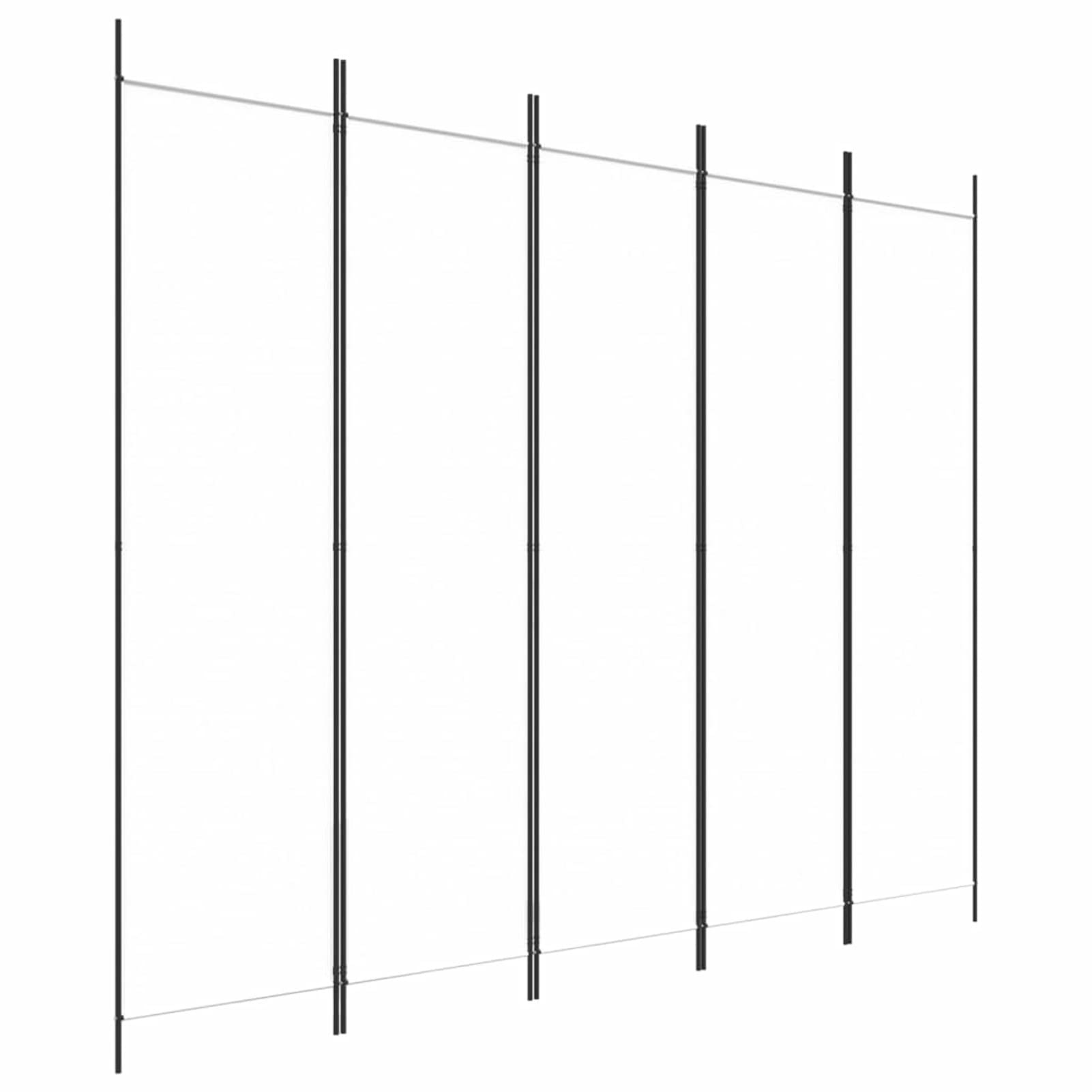 Homgoday Séparateur à 5 panneaux blanc 250 x 200 cm en tissu, séparateur pour ambiances, paravent d'intérieur, séparé, panneaux intérieurs, maison