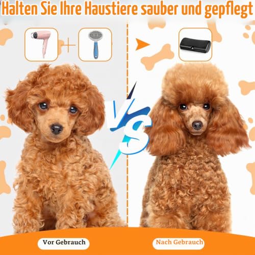 Fellwunder Bürste Hund, Hundebürste für Hunde und Katzen, Groomify Pet Care Bürste, Haustiere Tails Deshedding Brush, Unterfellbürste Hunde, Haustier-Enthaarungskamm