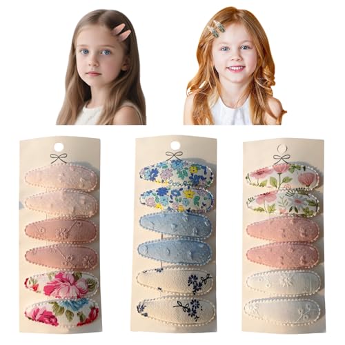 JYXNU 18 Pezzi Mollette Capelli Neonata e Bambina Set Mollettine Neonata per Capelli Mini Antiscivolo Rivestite in Tessuto Fermagli Capelli Bambina per Capelli Fini e Kinder Barrette