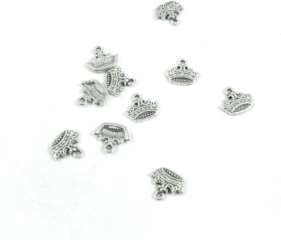 Antique Silver Tone Jewelry Making Charms Pendant Findings Craft Supplies Bulk Lots Arts Q6HS5 Crown