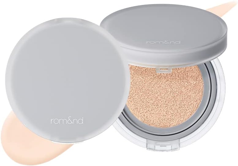 Rom&nd Nu Zero Cushion (01 Porcelain 17) Long Lasting, High Coverage, Semi Matte Finish, Flawless Complexion Without Cakey Face, Makeup Base and Fixer, Thinly Layered, Korean Cushion Foundation