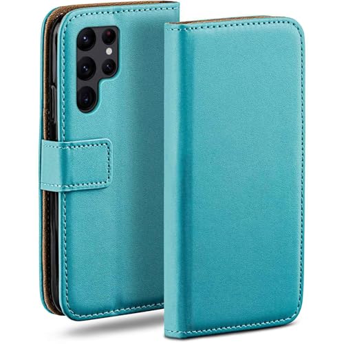 Housse Samsung S22 Ultra moex antichoc turquoise avec rangement