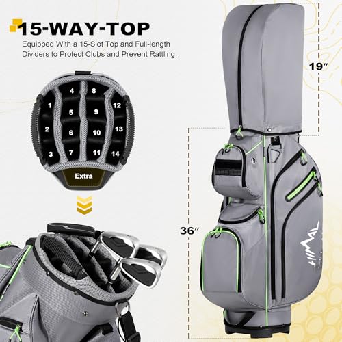 UNIHIMAL Golf Cart Bag, 15 Way Organizer Divider Top with Handles and Rain Cover - Thumbnail 2