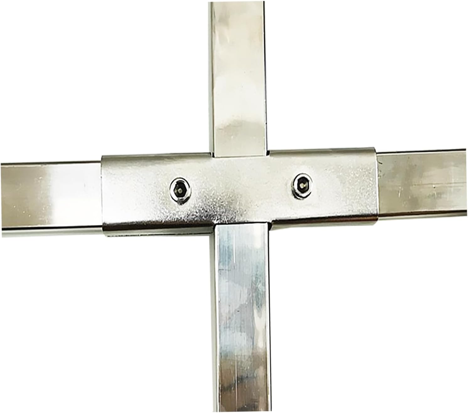 6 Sets 1.18"x 1.18"x 1.18" Square Tube Fittings, Stainless Steel 3 Way Horizontal Line Square Tube Connector Chain Fence Guardrail Rails Clamps for 30mm Square Pipe