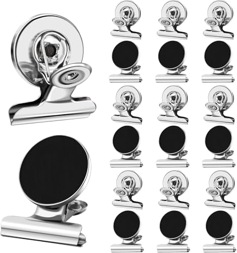 20Pcs Strong Magnetic Clips for Refrigerator, Heavy Duty Fridge Magnets with Powerful Hold - Perfect for Photo Displays, Whiteboard, Home, Office & Classroom