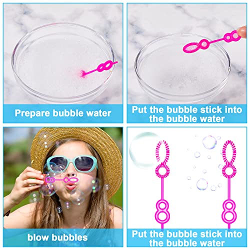 Wettarn 100 Pcs Multihole Bubble Wand Colorful Bubble Maker Bubble Sticks Bubble Wand Set Bulk For Summer Activities Kids Toddlers Water Games Fun Bath Birthday Party Favors, 3 Colors #TOP2