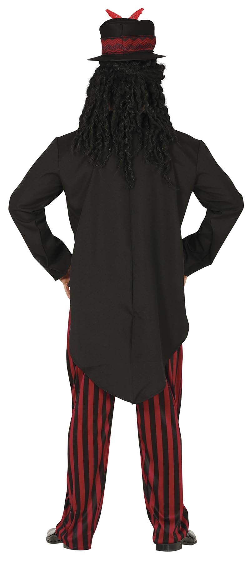 FIESTAS GUIRCA | Disfraz de Chamán Voodoo Adulto (54-56/XL) - Chaleco, Chaqueta, Gorro y Pantalón - Disfraces de Brujo y Hechicero para Halloween, Carnaval y Fiestas de Disfraces - Negro y Rojo