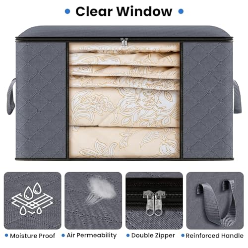 Fab totes Pacote com 8 sacos de armazenamento de roupas, cobertores dobráveis, recipientes de armaze