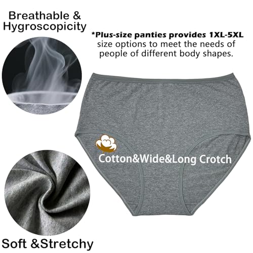Women's Cotton Plus Size Underwear Ladies Panties Briefs XL-5XL 6 Pack Ladies Underwear4