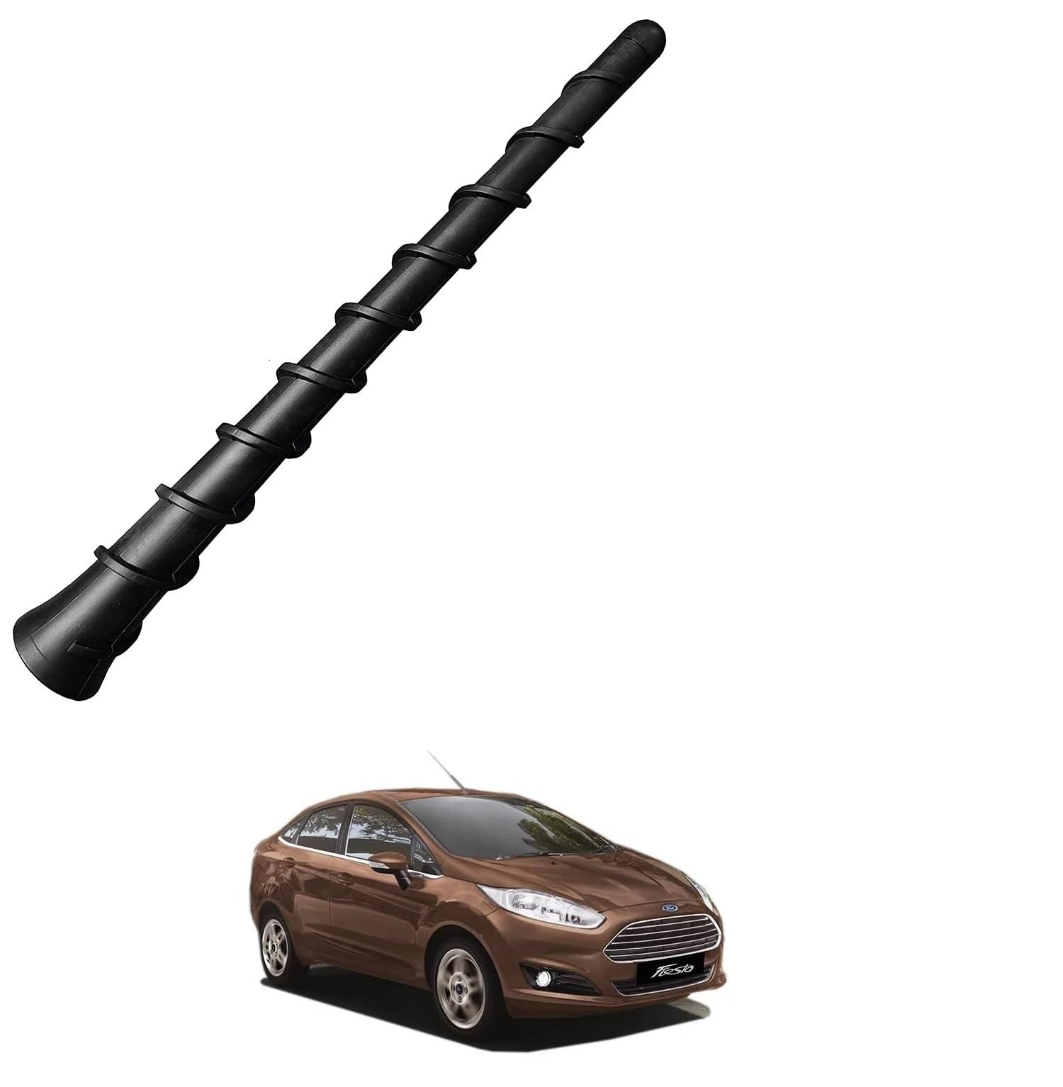 Auto Addict Vehicle Roof Mount Rubber Antenna Mast Flexible Car Replacement Antenna Black for Ford Fiesta(2011-2016)