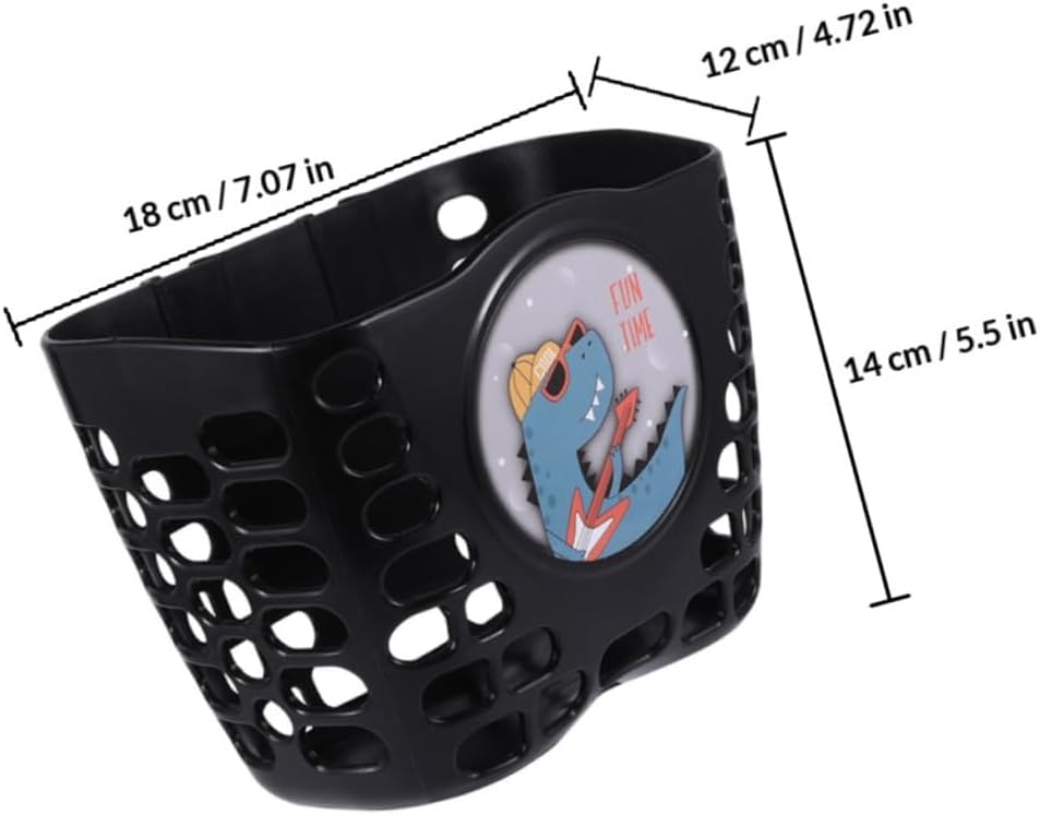 ’s Scooter Bike Basket 2pcs Set, Thickened Black Plastic Front Handlebar Basket, Large Capacity Eco-Friendly Scooter Accessories for Outdoor Riding image 2