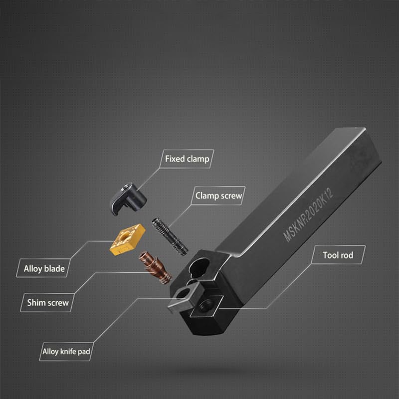 1pc MSKNL2020K12 MSKNR2020K12 MSKNR2525M12 External Turning Tool Holder Carbide Inserts SNMG MSKNR/L CNC Lathe Cutting Tools(no Inserts)(No Cutter Bar)