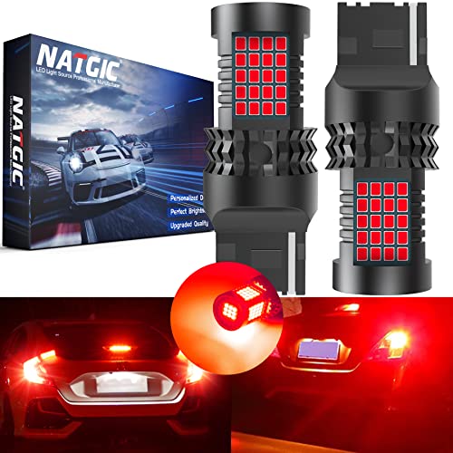 Bombilla LED Roja W21W 7440 T20 con alta visibilidad para luces de freno y trasera