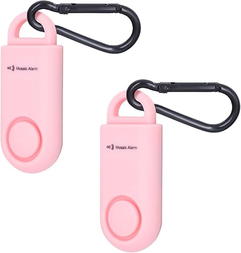 Paquete de 2 alarmas de seguridad personal de sirena de 130 db con sonido fuerte, alertas de emergencia con mosquetón, cordón. Llavero de disponible en Yaxa Peru