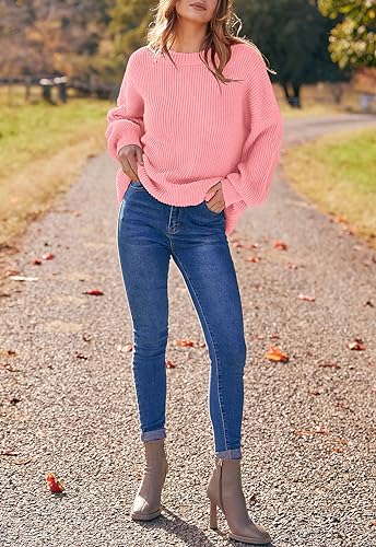 Image of PRETTYGARDEN Womens Sweaters Spring 2026 Oversized Chunky Knitted Pullover Sweater Casual Long Sleeve Crewneck Cute Sweaters