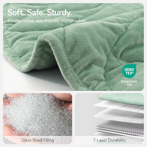 Image of Kaisa Weighted Blanket for Adults (10 lbs,60 inch x 78 inch), Soft Heavy Blanket Machine Washable, Queen Size Weighted Blankets with Glass Beads for Couch and Bed, Sage Green
