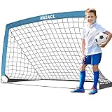 Hazacl Kid Soccer Goal for Backyard 5x3FT Portable Soccer Net for Backyard Large Pop Up Soccer Goal