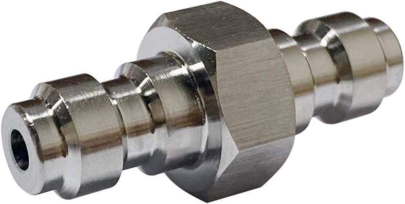 Double Male Quick-Disconnect Coupling Adaptor, Stainless Steel Air Fill Station Tool Fittings, Universal Double Male Fill Nipple for PCP Foster Paintball Airsoft Air Gun Tool