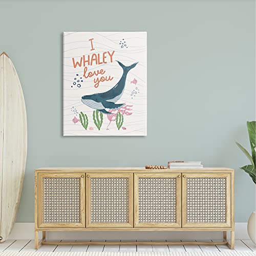 Image of Whaley Love You Quirky Ocean, 36 x 48 Inch Canvas Wall Art
