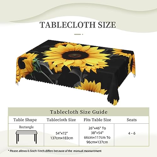 Nappe tournesol imperméable et antitache 137x183cm pour table propre - 7