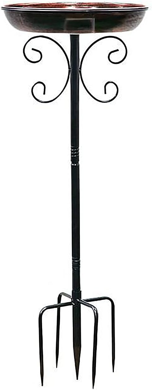 Bird Bath for Outside Metal Freestanding Birdbaths with Ground Stake Bird Feeder Detachable Birdbaths for Outdoors, Garden, Tabletop, Deck, Balcony, and Lawn B