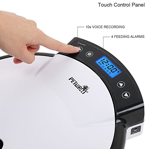 BOSSJOY Automatic Pet Feeder with Voice Reminding, Electronic Food Dispenser 5-Meal for Dogs Cats for Dry &Wet Food - Thumbnail 3