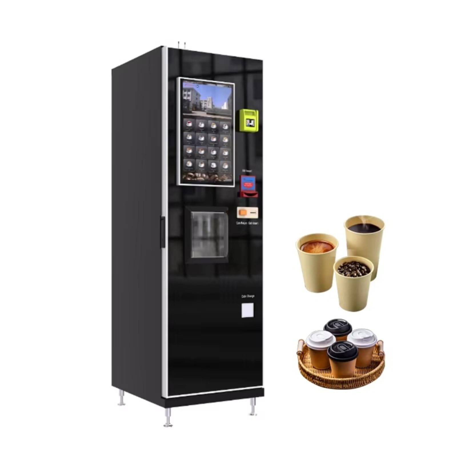 Multi-Flavor Bean to Cup Coffee Vending Machine Espresso Maker with Touch Screen WiFi Connectivity Commercial Coffee Dispenser with