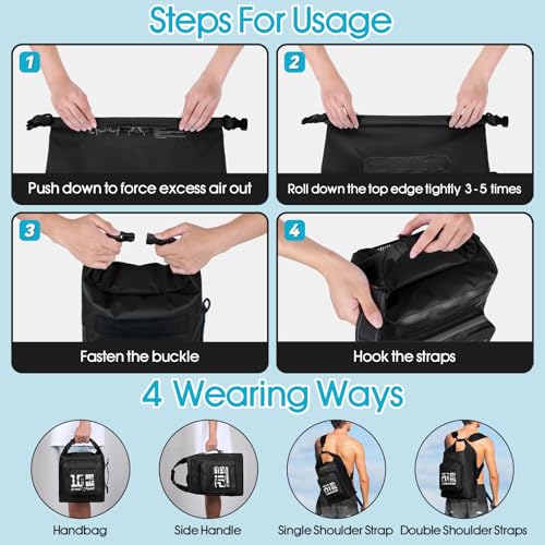 Image of MORXPLOR Dry Bag Waterproof,5L /10L /20L /30L /40L /55L Roll Top Dry Bag Backpack with WaterProof Phone Case for Swim,Kayak