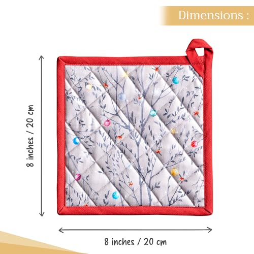 Maison d'Hermine Topflappen-Set, 100% Baumwolle (20 cm x 20 cm, 2er-Pack) – Ansicht 4