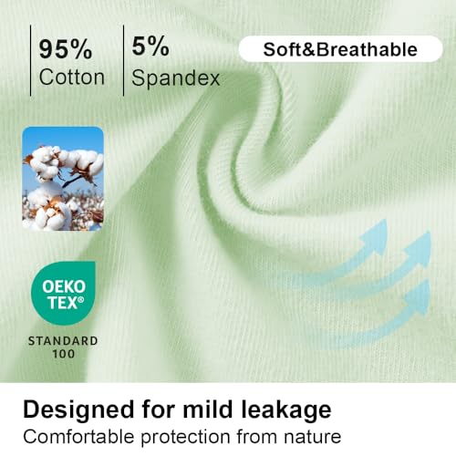 Image of Battewa Cotton Incontinence Underwear for Women High Waisted Leak Proof Panties Bladder Leak Protective Briefs Adult Pee Proof Assurance Underwear (L 4 Pack)