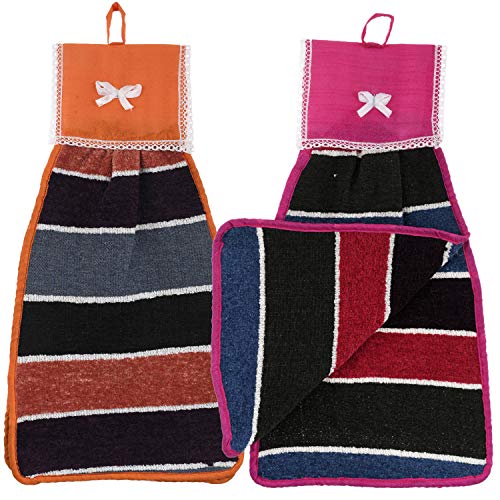 Kuber Industries Hanging Cotton Washbasin Napkin/Hand Towel for Kitchen and Bathroom (Multicolour, 2 Pieces) – CTKTC045560
