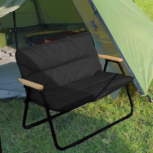 BDL Double Camping Chair Loveseat Heavy Duty Folding Double Seat Beach Chair with Cushion for Outdoor Travel Hiking Patio Beach - Thumbnail 7
