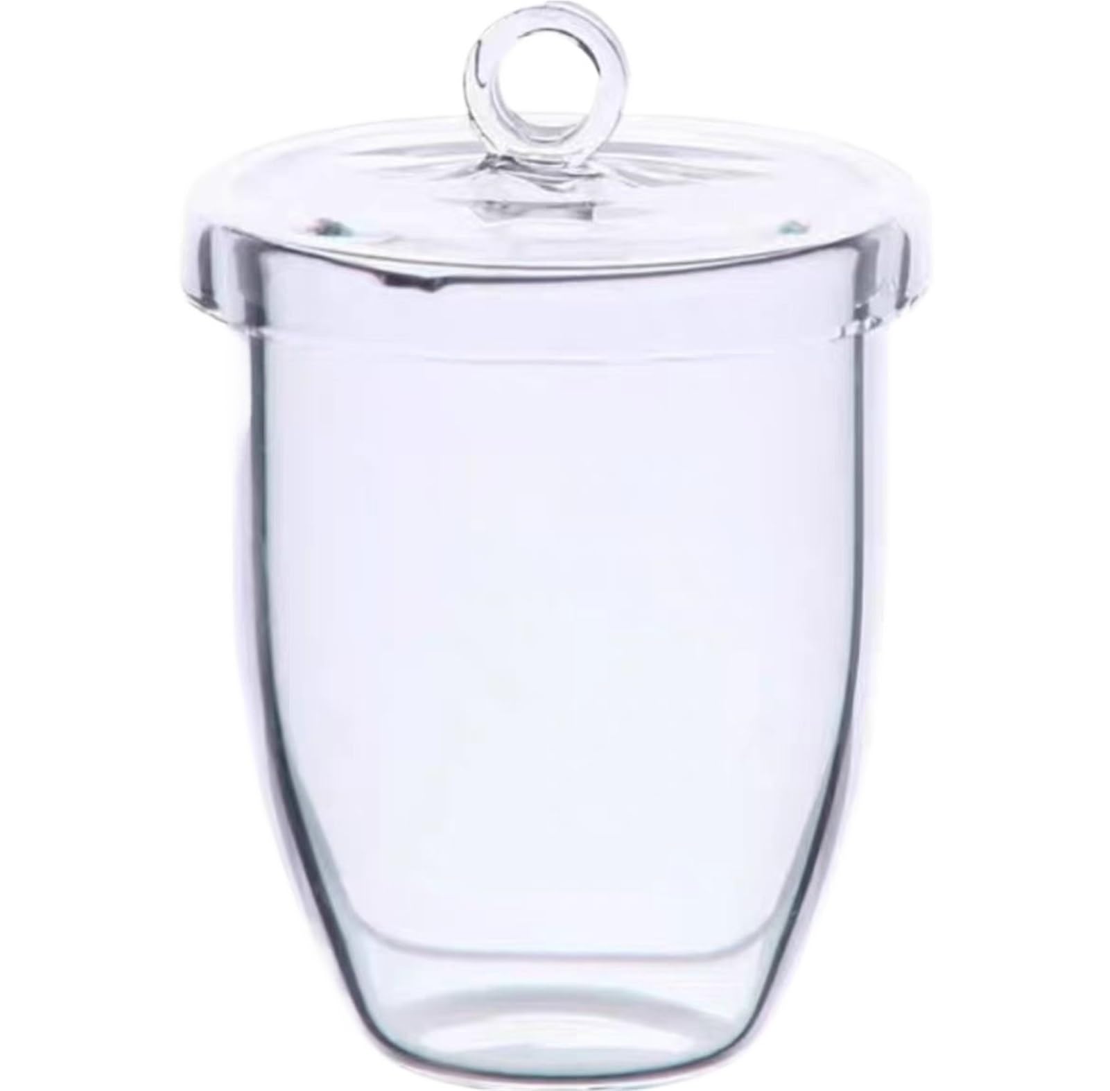 Glas Becherglas, Rundbodenkolben， 1pc Tiegel Labor Quarzglas Tiegel Mit Abdeckung Widerstand 10-300ml(250ml)