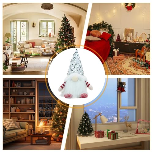 Gnome de Noël avec éclairage LED, décoration de bureau soignée