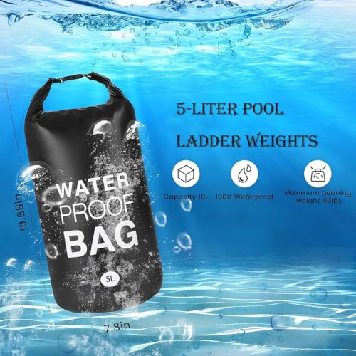 Bolsa seca impermeable con correa para el hombro y cierre enrollable de 5 litros (azul) miniatura 3