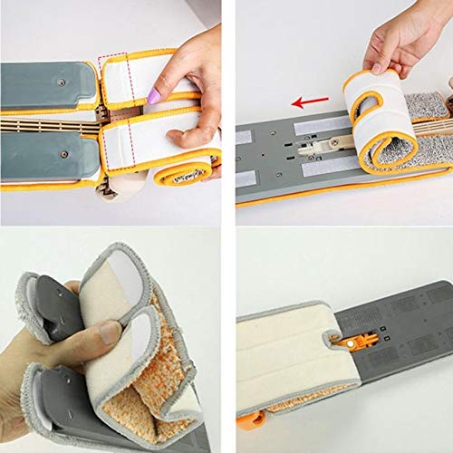 WolFum Mopas planas de doble cara sin lavado a mano para pisos de madera, fregonas de empuje para polvo, limpieza del hogar WolFums