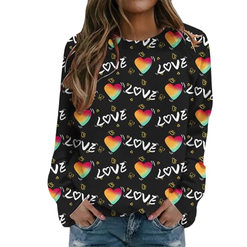 Sweatshirt femme imprimé Saint-Valentin jaune taille M cadeau romantique