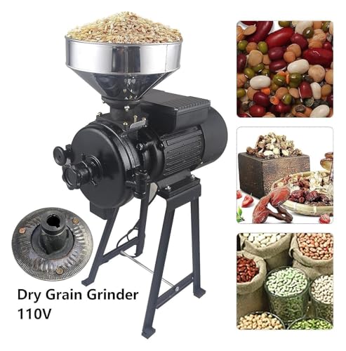 Getreidemühle, 3000W elektrische trockene nasse Pulver-Maschine für Getreide, Reis, Weizen, Mais mit Trichter
