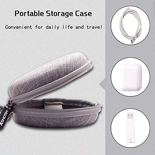 Round Headphones Case Asmotim Earbuds Case Eva Mini Cable Organizer Storage With Durable Exterior,Soft Cloth Inner [2-Pack] #TOP4